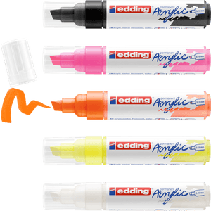 Set x 5 Marcador acrílico edding 5000 trazo grueso