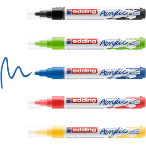 Set x 5 Marcador acrílico edding 5100 trazo medio