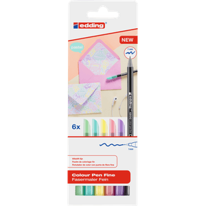 Marcador para papel edding 1200 set 6 colores pasteles