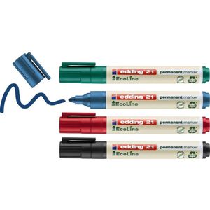 Marcador permanente edding 21 Ecoline set  x 4