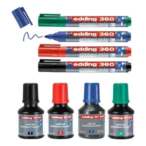 Set edding Marcadores 360 para pizarra x4 y tinta Bt30 x4