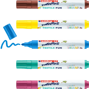Set x 5 Marcadores edding Funtastic Textile fun